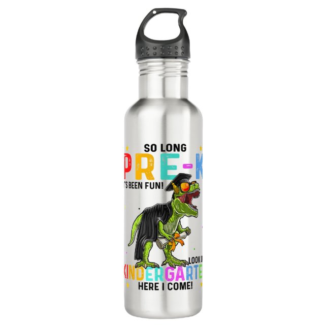 So Long Pre-K Kindergarten Here I Come Dinosaur Gr 710 Ml Water Bottle (Front)