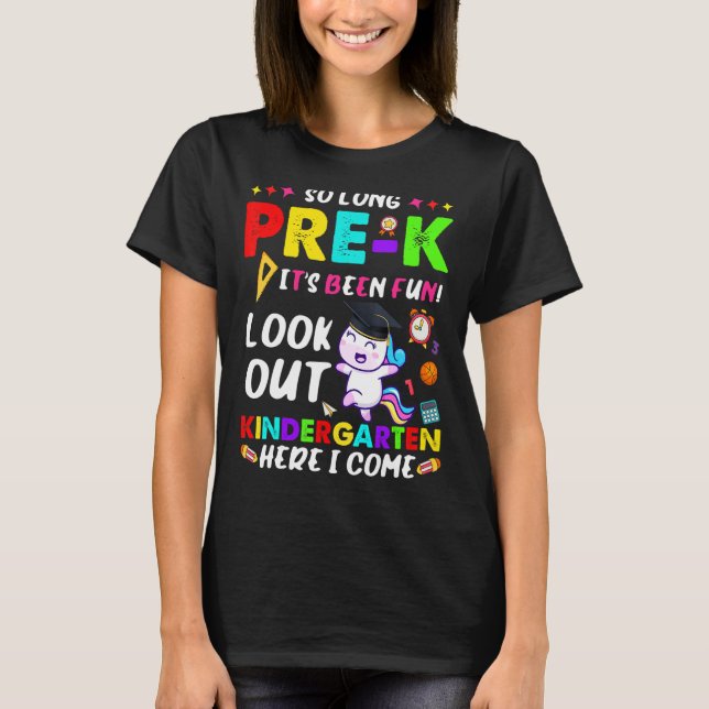 So Long Pre K Kindergarten Here I Come Magical Uni T-Shirt (Front)