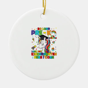 So Long Pre-K Kindergarten Here I Come Unicorn Gra Ceramic Tree Decoration