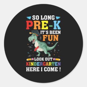 So Long Pre-k Preschool Graduation Kindergarten He Classic Round Sticker