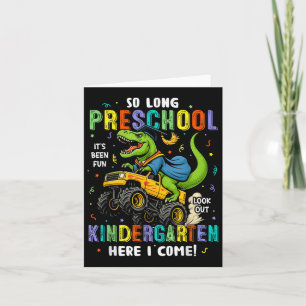 So Long Preschool Graduation Cl 2025 Dinosaur Kids Card