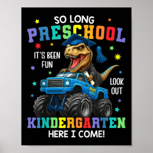 So Long Preschool Graduation Cl 2025 Dinosaur Kids Poster