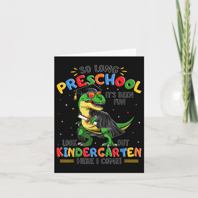So Long Preschool Graduation Cl Of 2025 Dinosaur K Card (Front)