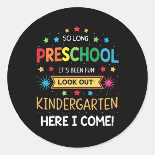 So Long Preschool Graduation Graduate Teacher Kid  Classic Round Sticker