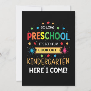 So Long Preschool Graduation Graduate Teacher Kid Invitation