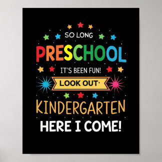 So Long Preschool Graduation Graduate Teacher Kid  Poster