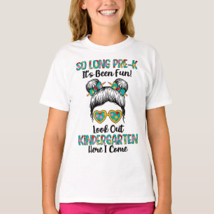 So Long Preschool Hello Kindergarten Girls Messy B T-Shirt