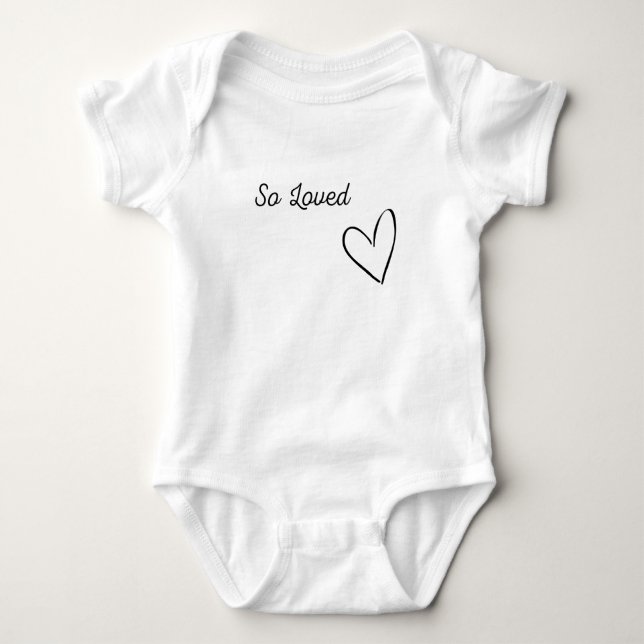 "So Loved" Baby Bodysuit (Front)