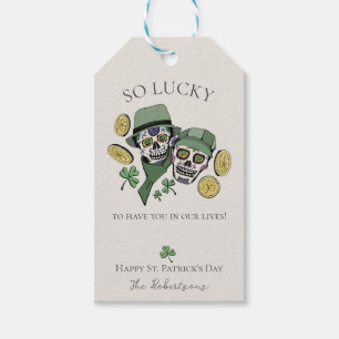 So Lucky St Patrick's Day Sugar Skulls Gift Tags