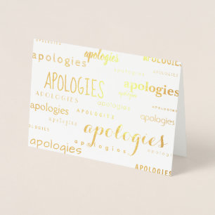 so many apologies gold foil card