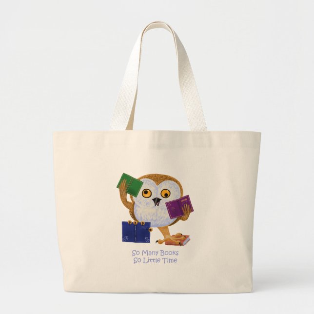 So Many Books So Little Time Large Tote Bag (Front)