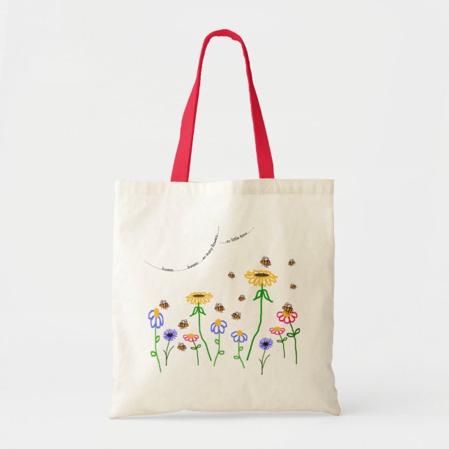 'So Many Flowers' Bees and flowers Tote Bag. Bag (Front)