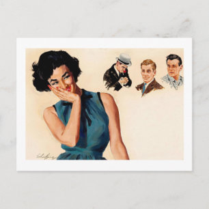 So Many Men, So Many Choices, Vintage Postcard