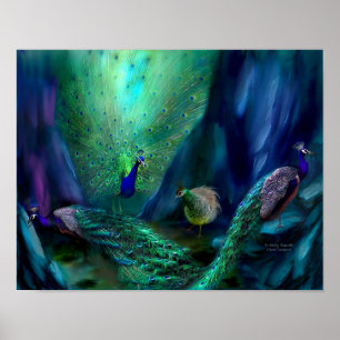 So Many Peacocks Art Poster/Print Poster