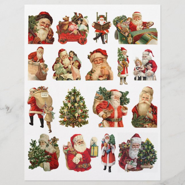 So Many Vintage Santa Claus Illustrations! (Front)