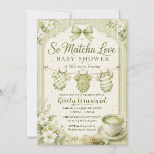So Matcha Love Baby Shower Invitation