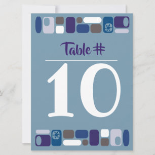SO MOD Bar Bar Mitzvah Table Number Card