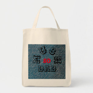SO MUCH DAD -BLACK-RED-BLUE-Shopping Grocery Tote Bag