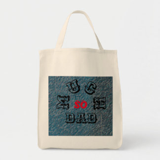 SO MUCH DAD -BLACK-RED-BLUE-Shopping Grocery Tote Bag