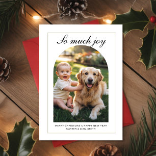 So Much Joy Baby & Dog Christmas Photo Card