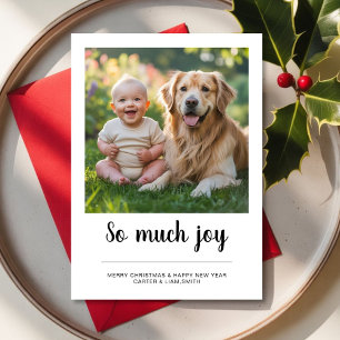 So Much Joy Family dog christmas Photo card