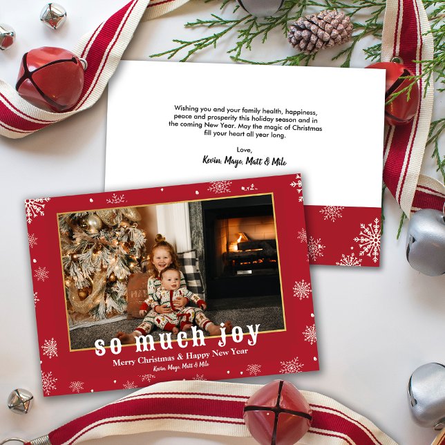 So Much Joy Funny Christmas Family Photo  Holiday Card (So Much Joy Funny Christmas Family Photo Holiday Card)