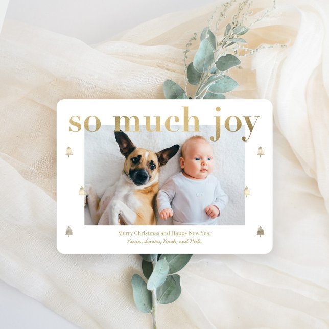 So Much Joy Modern Holiday Photo Card (Creator Uploaded)
