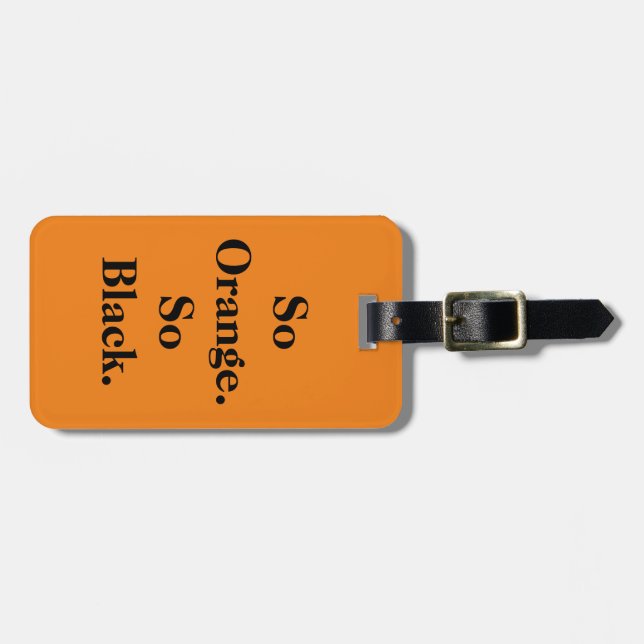 "So Orange. So Black" theme Luggage Tag (Front Horizontal)