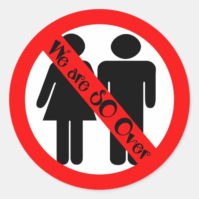 SO Over Break UP Classic Round Sticker (Front)