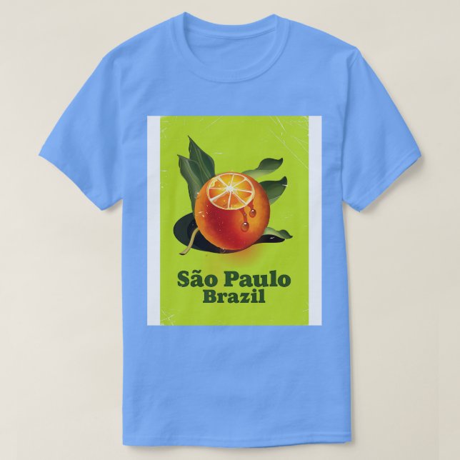 So Paulo Brazil Orange travel poster T-Shirt (Design Front)