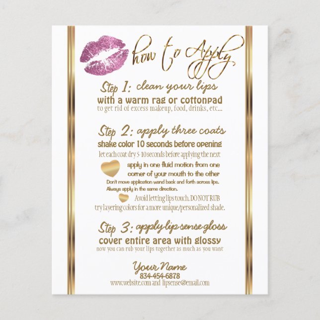 So Pink Glitter Lip Instructions 2 Flyer (Front)