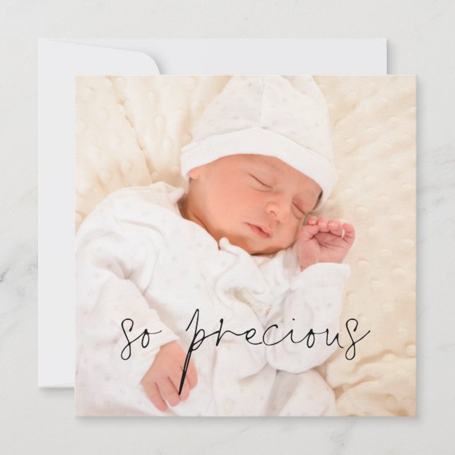 So Precious Girl or Boy Photo Birth Announcement (Front)