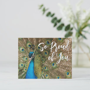 "So Proud of You" Beautiful Peacock Photo Postcard