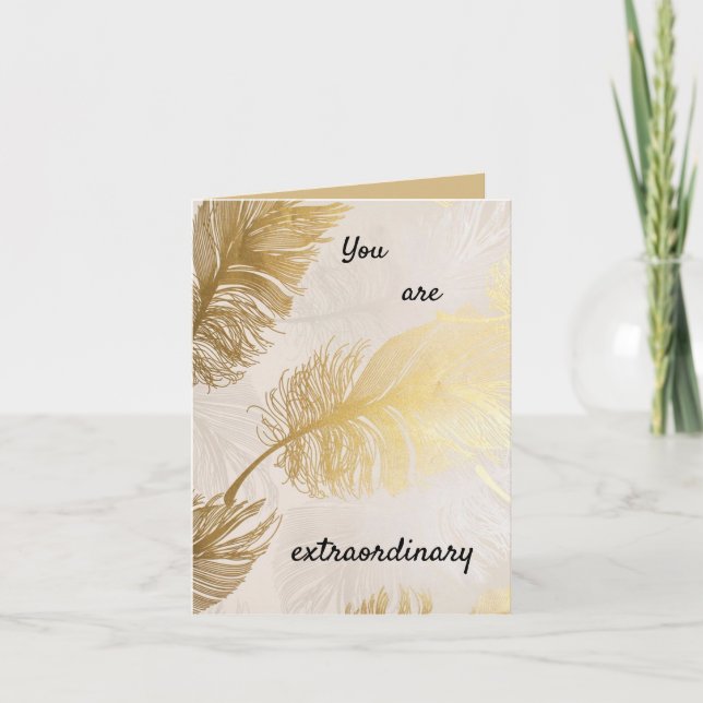 So Proud of You Gold Feather Card (Front)