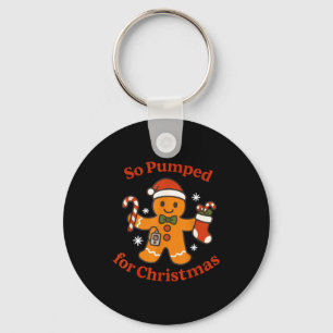 So Pumped For Christmas T1d Funny Diabetic Gingerb Key Ring
