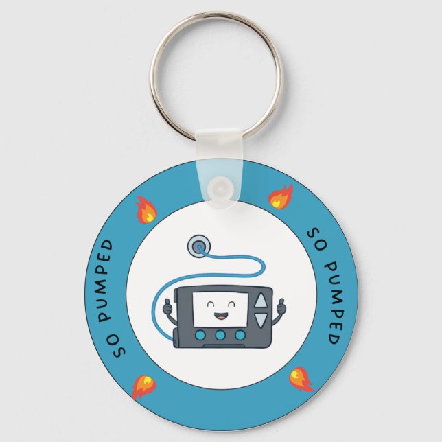 So Pumped – Funny Diabetes Keychain (Front)