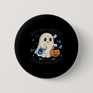 So Pumped Halloween T1d Cute Ghost Type 1 Diabetes 6 Cm Round Badge