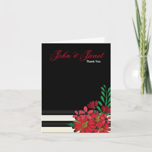 So Red Wedding Floral Card (Front)