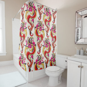 so retro nouveau shower curtain