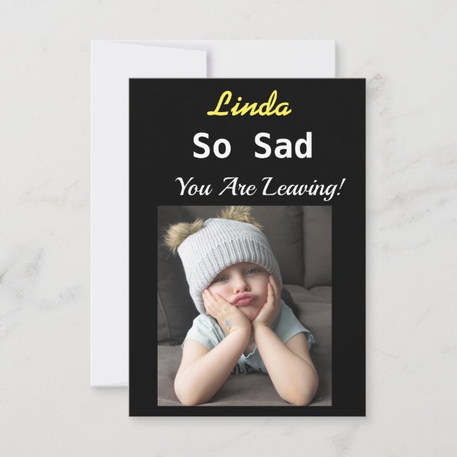 So Sad Retirement Happy Funny Grumpy Girl Card (Front)