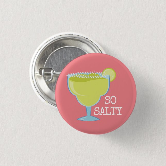 "So Salty" Margarita Glass 3 Cm Round Badge (Front & Back)