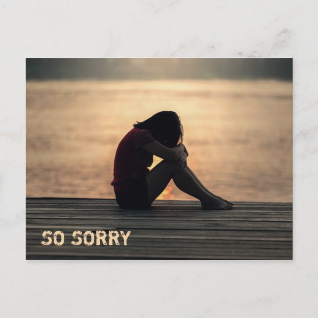 SO SORRY - a sad girl Postcard (Front)