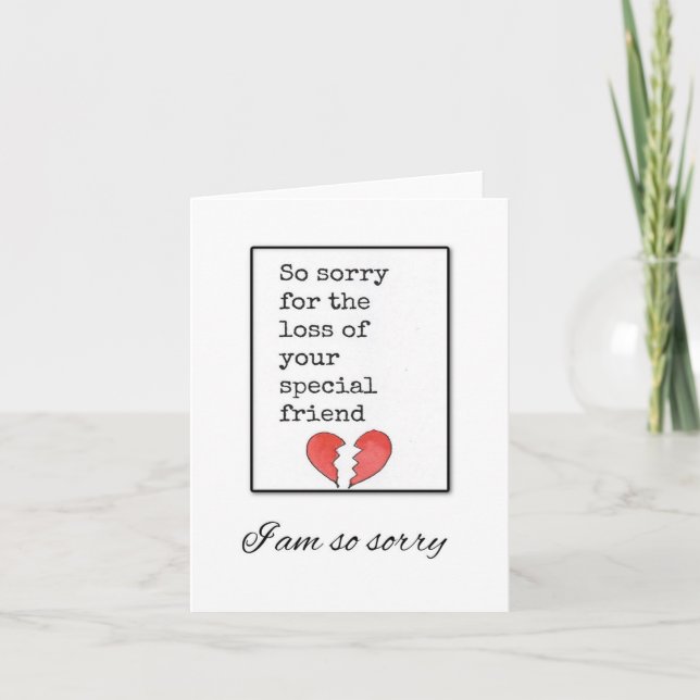 So Sorry Pet Sympathy Card, Text Card (Front)