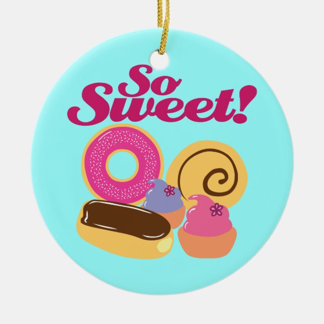 So Sweet Desserts Ceramic Tree Decoration (Front)