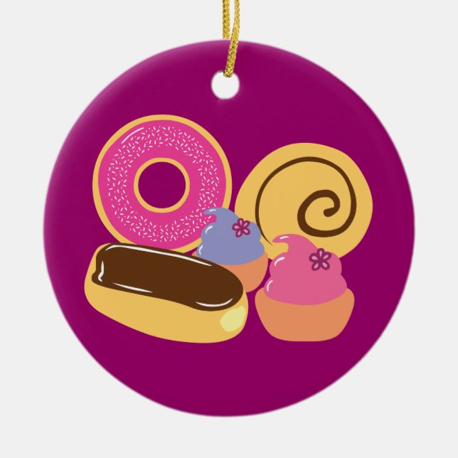 So Sweet Desserts Ceramic Tree Decoration (Front)