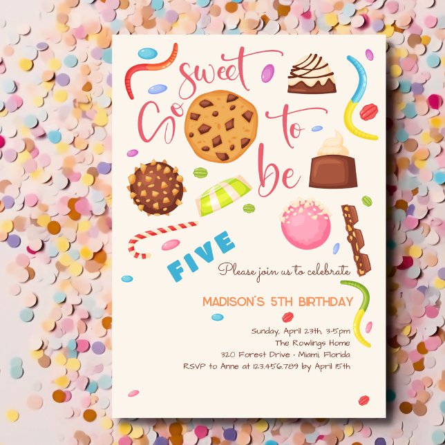 So sweet to be... candy kids birthday invitation (Creator Uploaded)