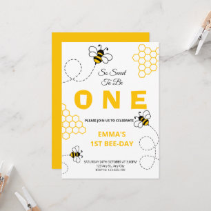 So Sweet to Be One Bee Birthday Invitation