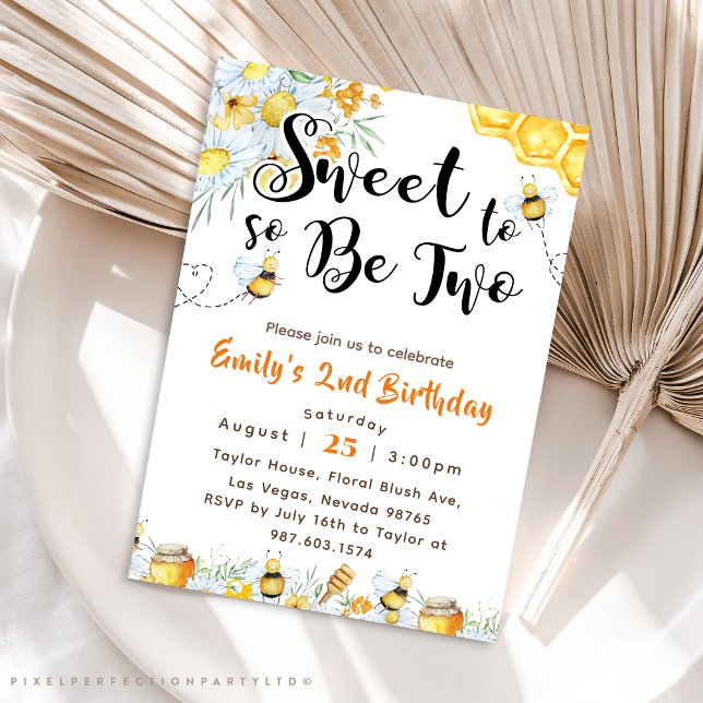 So Sweet To Be Two 2nd Birthday Invitation (Creator Uploaded)