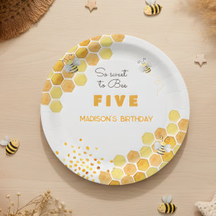 So sweet to bee kids birthday  paper plate