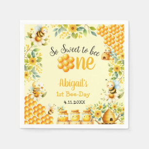 SO SWEET TO BEE ONE 1ST BIRTHDAY NAPKIN